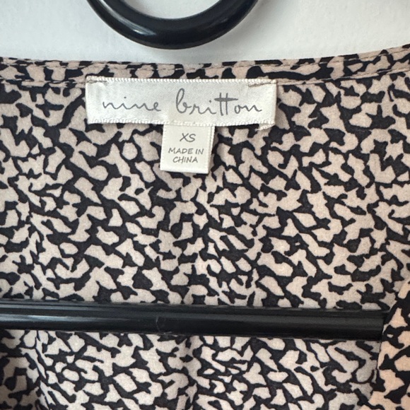 Nine Britton Black and White Wrap Blouse - Picture 2 of 4